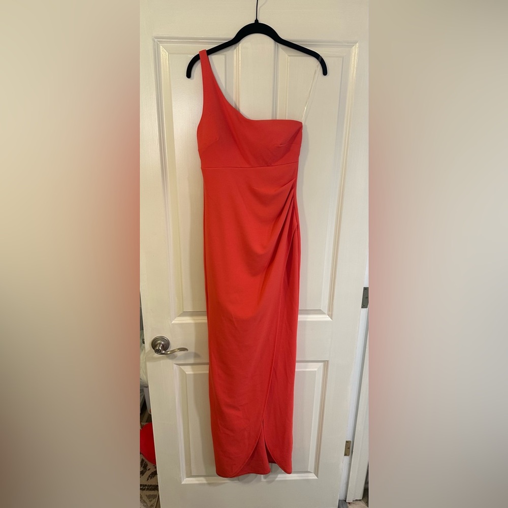 Women’s Coral one shoulder long dress